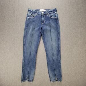 Amo Size 25 Blue Pixie Wash Cherish Slit Ankle Cropped Jeans